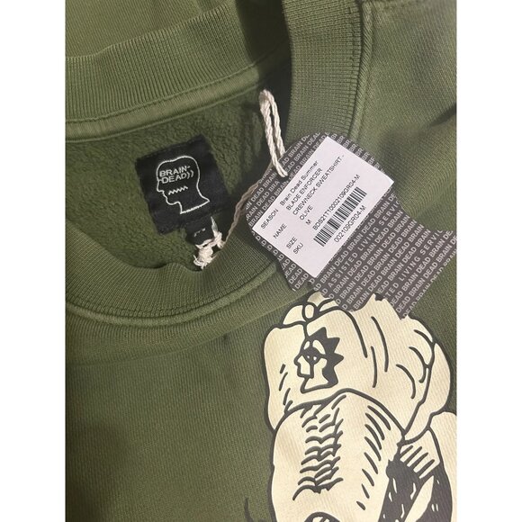 NWT Brain Dead x Them Blade Enforcer Sweatshirt, Green, Size: Medium - Picture 6 of 8